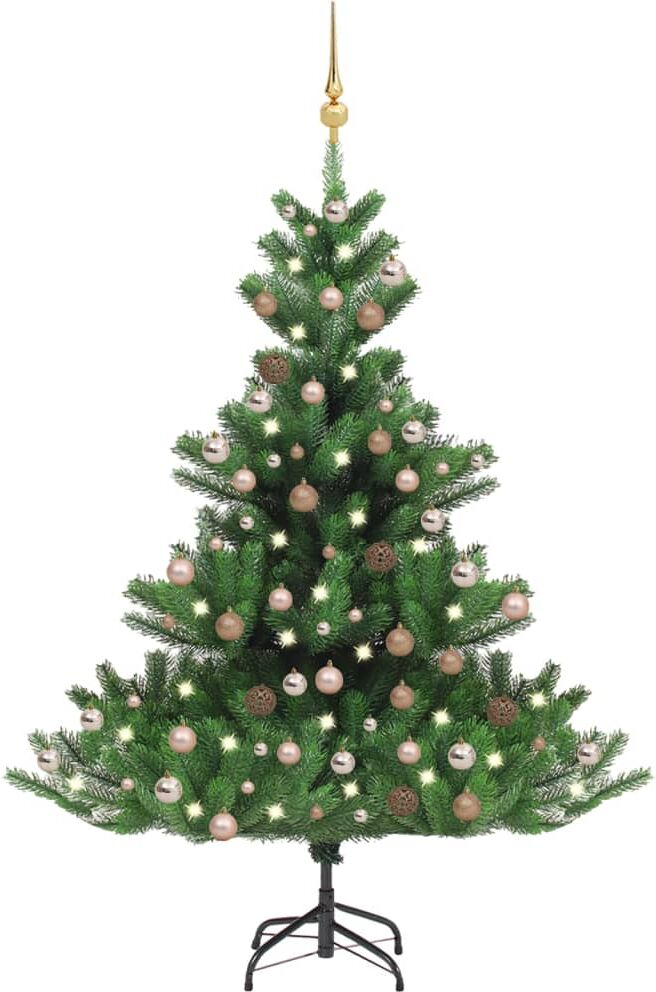 vidaXL Árbol de Navidad abeto Nordmann con LEDs y bolas verde 210 cm