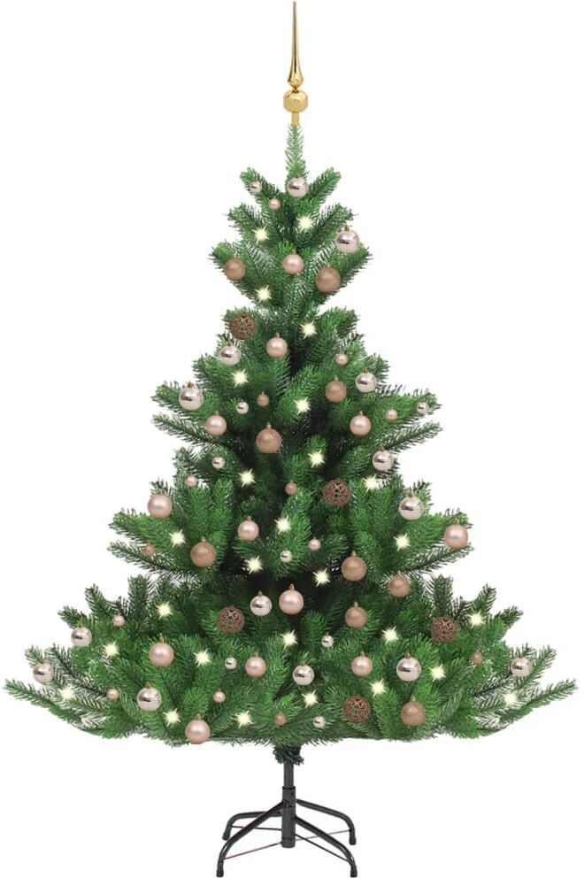 vidaXL Árbol de Navidad abeto Nordmann con LEDs y bolas verde 240 cm