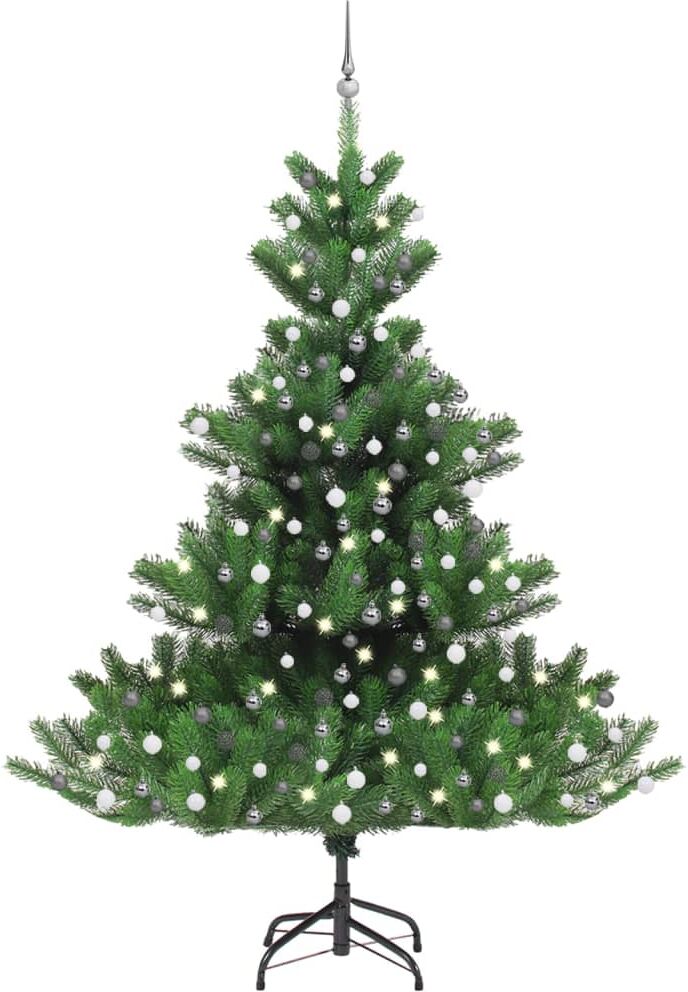 vidaXL Árbol de Navidad abeto Nordmann con LEDs y bolas verde 240 cm