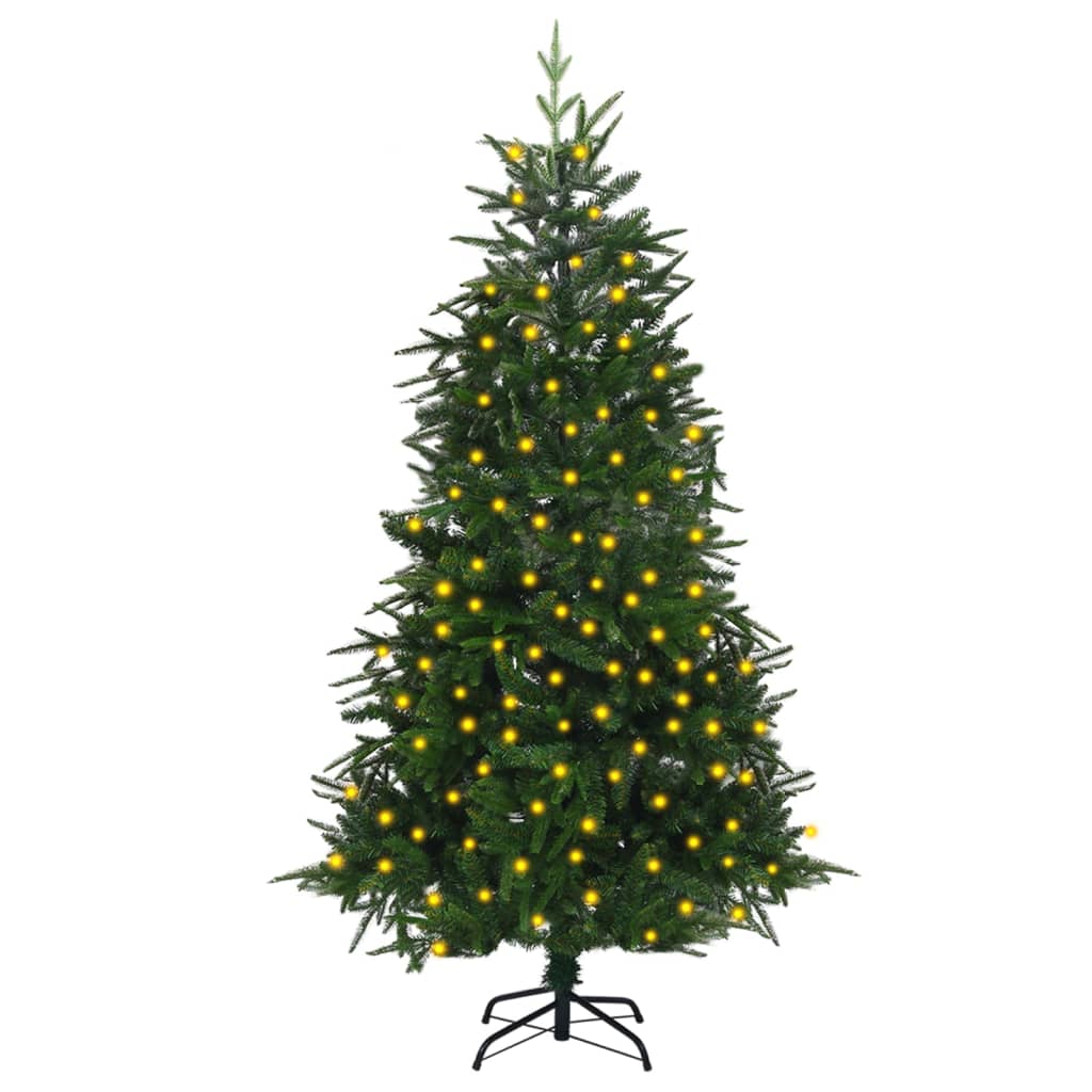vidaXL Árbol de Navidad artificial con luces PVC&PE verde 180 cm