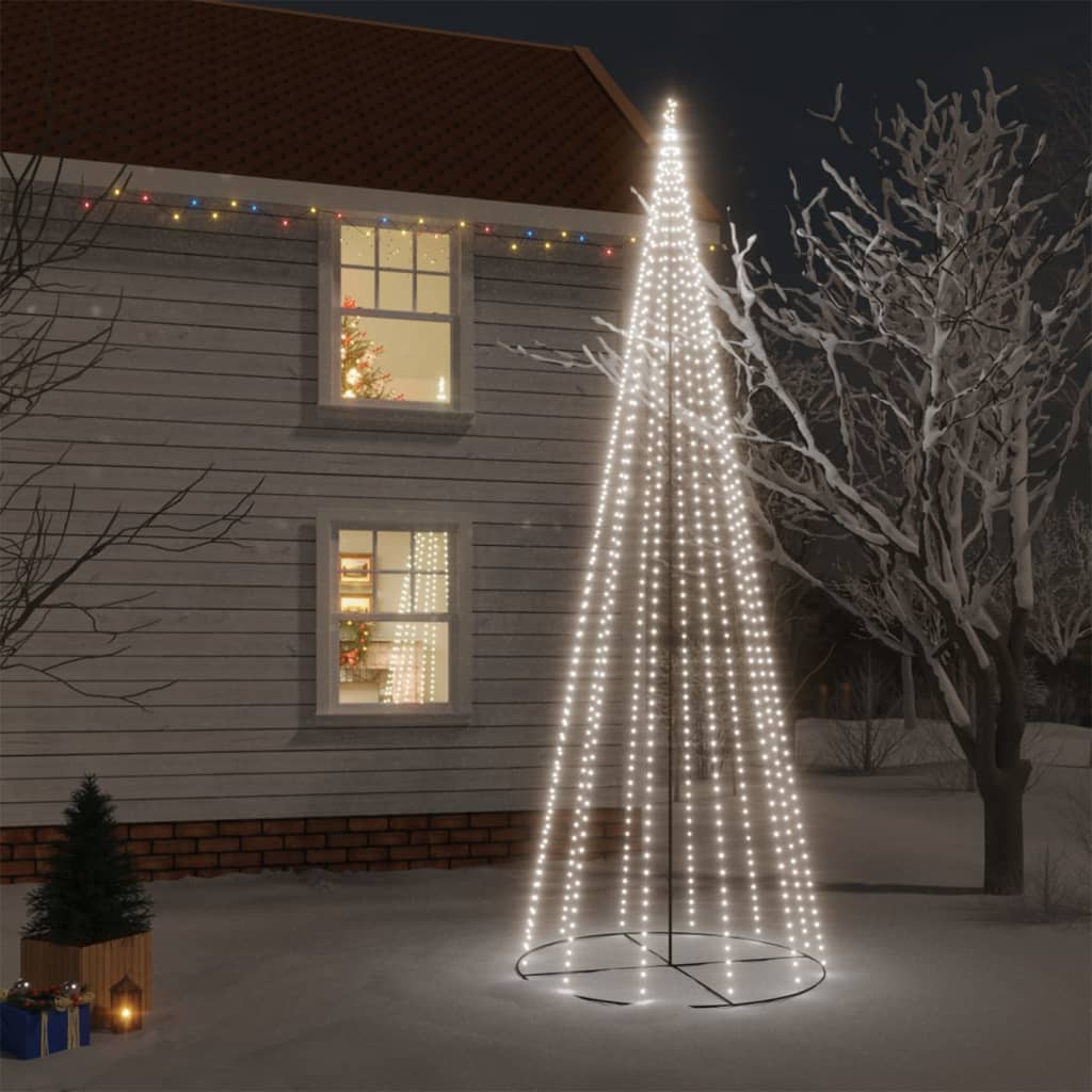 vidaXL Árbol de Navidad cónico 732 LED blanco frío 160x500 cm