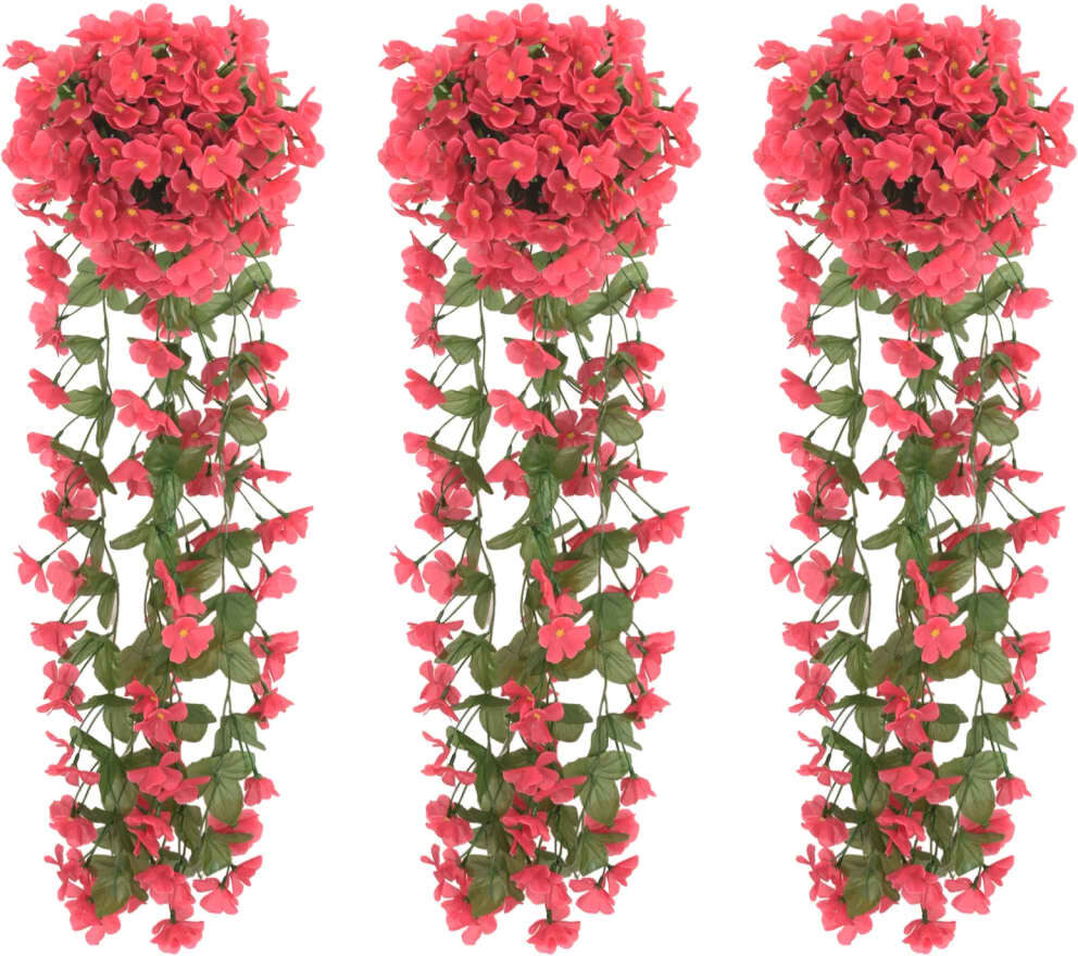 vidaXL Guirnaldas de flores artificiales 3 uds rosa 85 cm