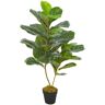 vidaXL Planta artificial ficus con macetero 90 cm verde