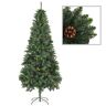 vidaXL Árbol de Navidad artificial con piñas verde 210 cm