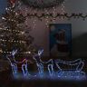 vidaXL Renos y trineo de Navidad decoración jardín 576 LEDs