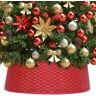 vidaXL Falda del árbol de Navidad roja Ø65x19,5 cm