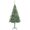 vidaXL Árbol de Navidad helado con luces, bolas y piñas 180 cm