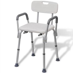 vidaXL Silla de ducha de aluminio blanco