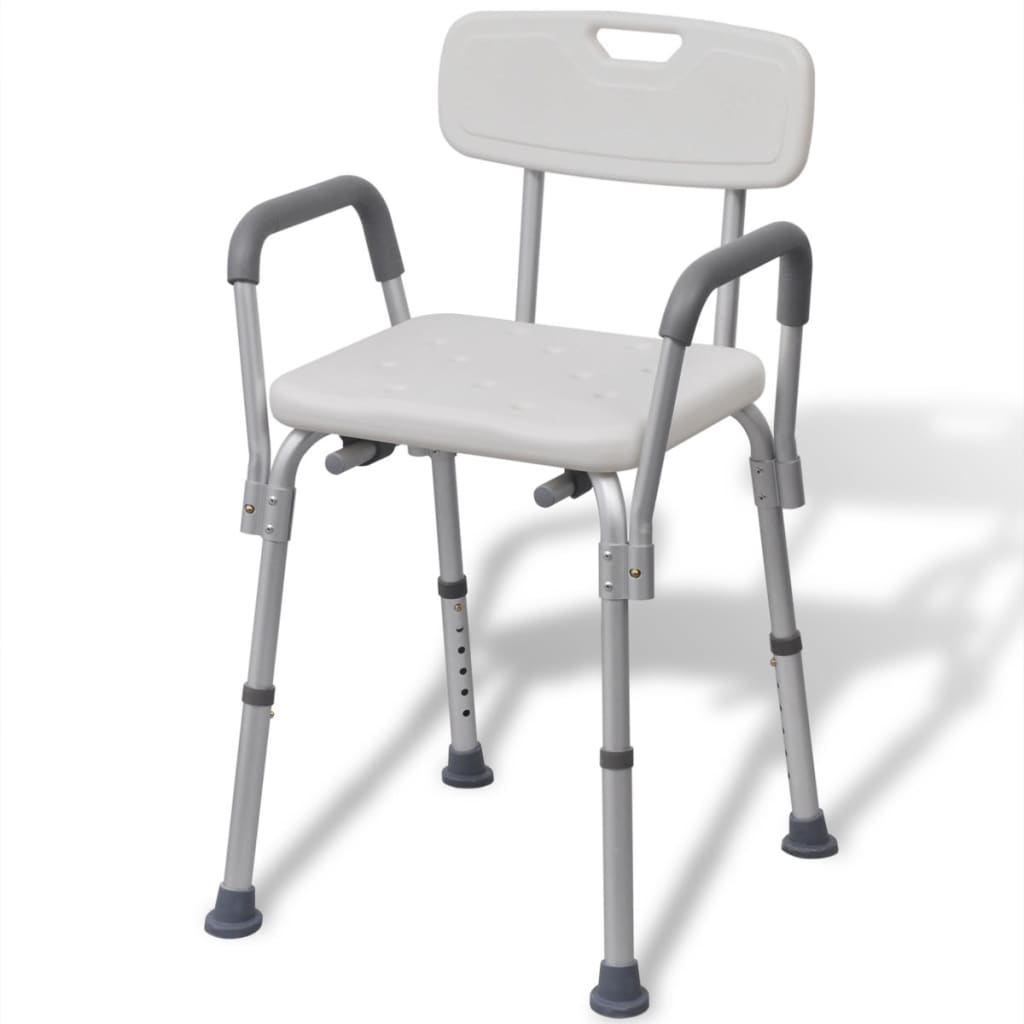 vidaXL Silla de ducha de aluminio blanco