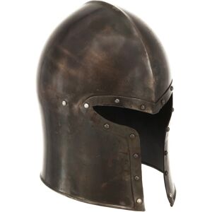 vidaXL Réplica de casco de caballero medieval antiguo LARP acero plata