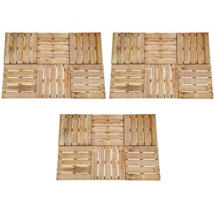 vidaXL Baldosas de porche 18 unidades madera marrón 50x50 cm