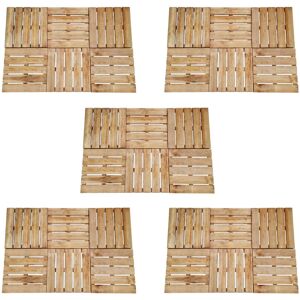 vidaXL Baldosas de porche 30 unidades madera marrón 50x50 cm