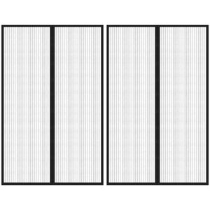 vidaXL Mosquiteras para puerta bloque magnético 2 uds negro 220x130 cm