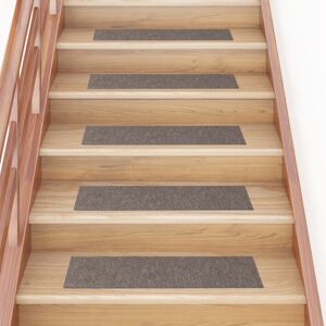 vidaXL Alfombrilla autoadhesiva escalera 15 uds crema 76x20 cm