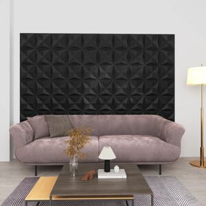 vidaXL Paneles de pared 3D 24 unidades negro origami 6 m² 50x50 cm