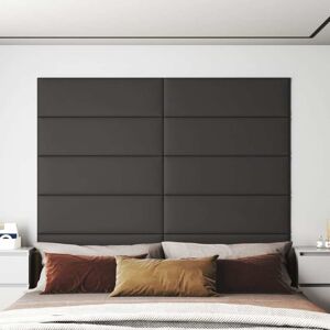 vidaXL Paneles de pared 12 uds cuero sintético gris 90x30 cm 3,24 m²