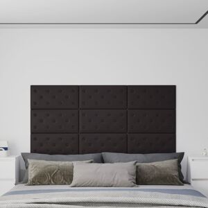 vidaXL Paneles de pared 12 uds cuero sintético negro 60x30 cm 2,16 m²