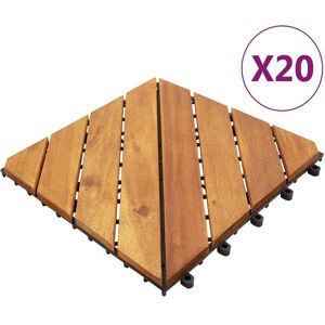 vidaXL Baldosas de porche de madera de acacia 20 pzas marrón 30x30 cm