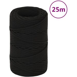 vidaXL Cuerda de trabajo poliéster negro 2 mm 25 m