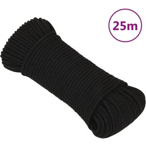 vidaXL Cuerda de trabajo poliéster negro 3 mm 25 m