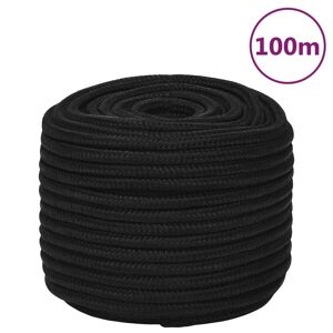 vidaXL Cuerda de trabajo poliéster negro 14 mm 100 m