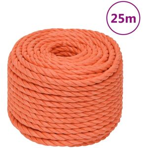 vidaXL Cuerda de trabajo polipropileno naranja 10 mm 25 m