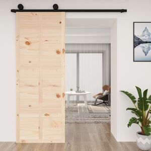 vidaXL Puerta de granero madera maciza pino 80x1,8x214 cm