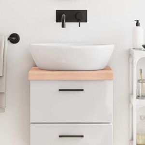 vidaXL Encimera de baño madera maciza sin tratar 40x40x(2-6) cm