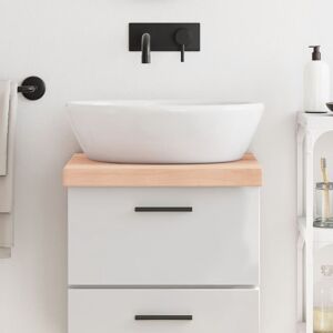 vidaXL Encimera de baño madera maciza sin tratar 40x50x(2-6) cm