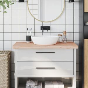 vidaXL Encimera de baño madera maciza de haya 100x50x4 cm