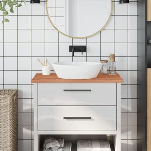 vidaXL Encimera de baño madera maciza de haya 80x40x2,5 cm