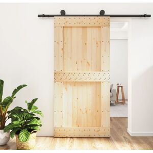 vidaXL Puerta corredera con herrajes madera maciza de pino 100x210 cm