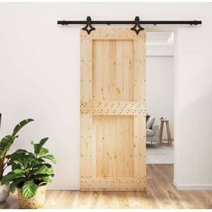 vidaXL Puerta corredera con herrajes madera maciza de pino 85x210 cm