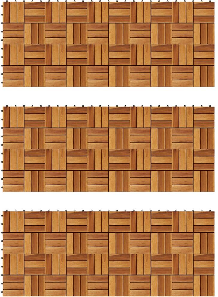 vidaXL Baldosas de porche 30x30 cm acacia 30 piezas