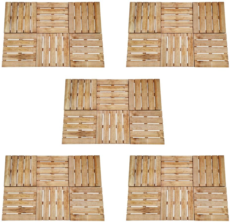 vidaXL Baldosas de porche 30 unidades madera marrón 50x50 cm