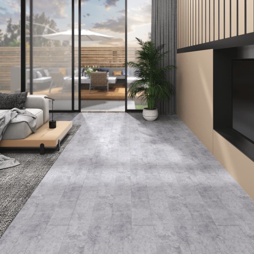 vidaXL Lamas para suelo de PVC autoadhesivas gris cemento 5,02 m² 2 mm