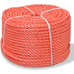 vidaXL Cuerda trenzada de polipropileno 6 mm 200 m naranja