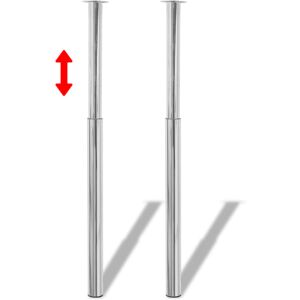 vidaXL Patas de mesa telescópicas  2 unidades cromo 710 mm-1100 mm