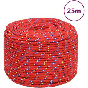 vidaXL Cuerda de barco polipropileno rojo 6 mm 25 m