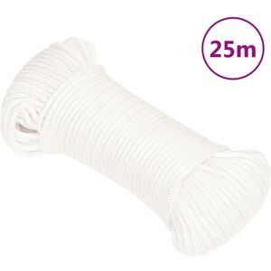 vidaXL Cuerda de barco polipropileno blanco intenso 3 mm 25 m