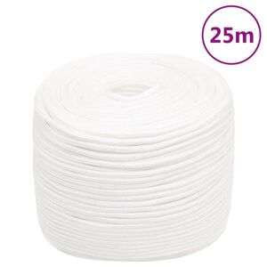 vidaXL Cuerda de barco polipropileno blanco intenso 6 mm 25 m