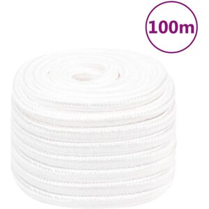 vidaXL Cuerda de barco polipropileno blanco intenso 20 mm 100 m