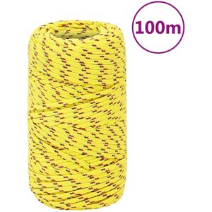 vidaXL Cuerda de barco polipropileno amarillo 2 mm 100 m