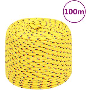 vidaXL Cuerda de barco polipropileno amarillo 8 mm 100 m