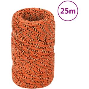 vidaXL Cuerda de barco polipropileno naranja 2 mm 25 m