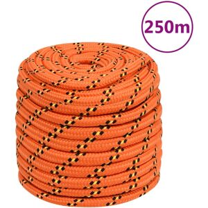 vidaXL Cuerda de barco polipropileno naranja 16 mm 250 m