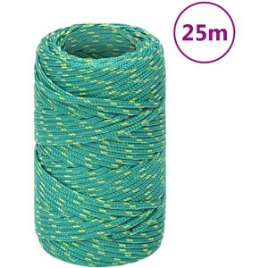 vidaXL Cuerda de barco polipropileno verde 2 mm 25 m