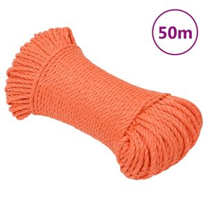 vidaXL Cuerda de trabajo polipropileno naranja 6 mm 50 m