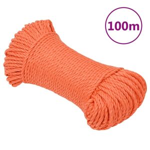 vidaXL Cuerda de trabajo polipropileno naranja 6 mm 100 m