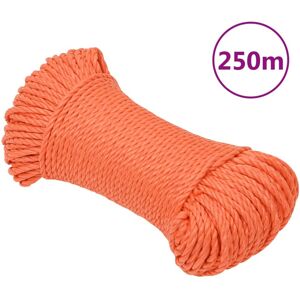 vidaXL Cuerda de trabajo polipropileno naranja 6 mm 250 m